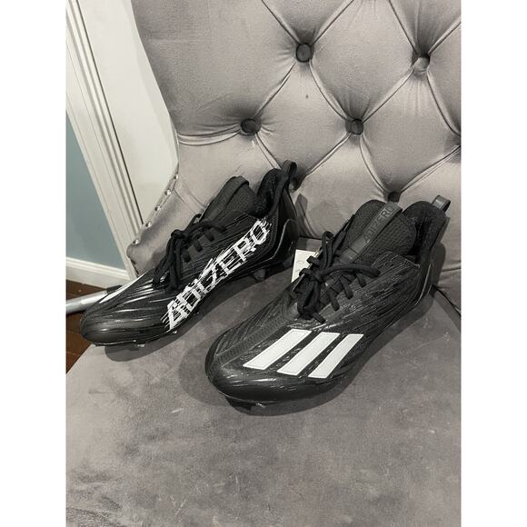 Adidas Men’s 12.5 Adizero Low Top Lightweight Football Cleats Black/White GX4050 - Picture 3 of 6